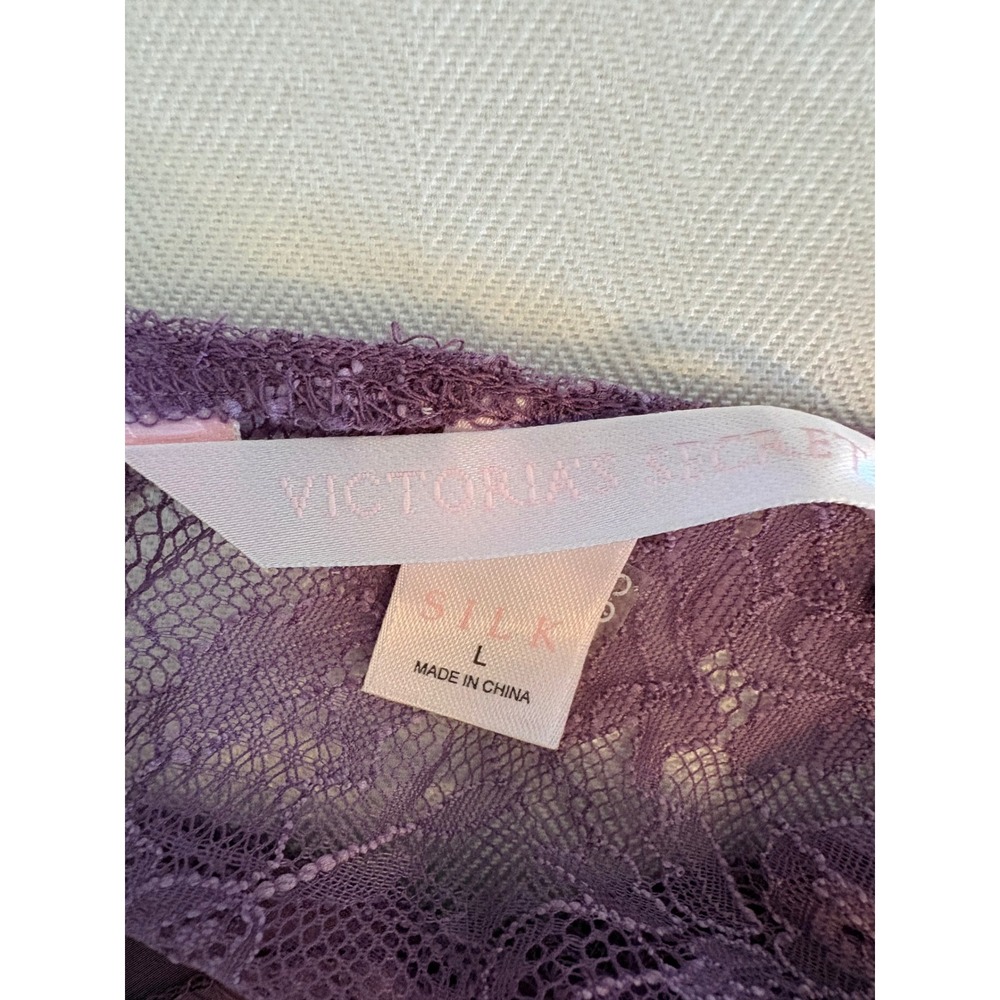 Vintage Victoria's Secret Silk Collection Lavender Lace Cami Short Set L NWOT - Picture 7 of 14